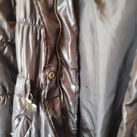 H&M long brown women's puffer coat 8 - Picture 4 of 9